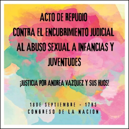 Portada. Acto repudio contra el abuso sexual a las infancias y el encubrimiento judicial
