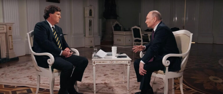 Portada. Manipulación mediática entrevista Carlson a Putin